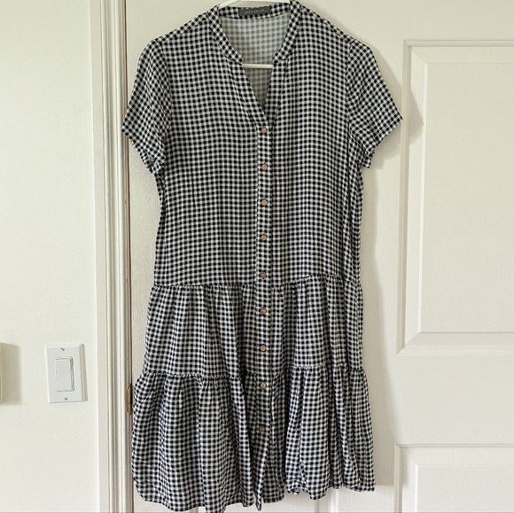 Gingham summer mini dress // XS - Picture 1 of 4